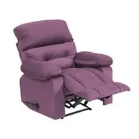 In House Velvet Rocking & Rotating Recliner Chair - Light Purple - NZ60