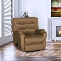 In House Velvet Rocking & Rotating Recliner Chair - Light Brown - AB03