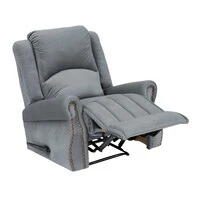 In House Velvet Classic Recliner Chair - Grey - NZ120