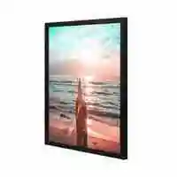 Lowha Seashore Wall Art Painting With Pan Wooden Black Color Frame 43X53cm