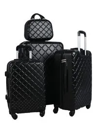 طقم حقائب سفر بعجلات من مورانو، 4 قطع، أسود