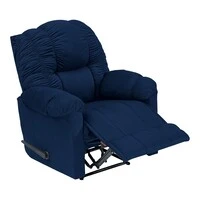 In House Velvet Rocking Recliner Chair - Dark Blue - NZ100