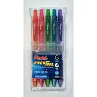 Pentel Energel Liquid Gel ink Pens Multicolour 0.5mm 5 PCS