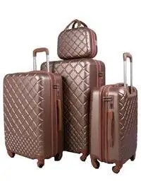 Morano 4-Piece Luggage Trolley Bag Set Brown