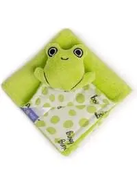 Milk & Moo Frog Pattern Blanket Polyester Green/White/Black 30X30cm