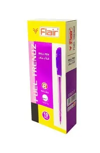 Flair Fuel Trendz Ball Pen 1.0mm Tip Set of 10 pcs, Violet