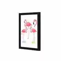 Lowha Standing Flamingo Wall Art Wooden Frame Black Color 23X33cm
