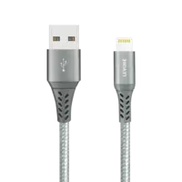 كابل Levore USB إلى Lightning Nylon معتمد من MFI بطول 1.8 متر - رمادي