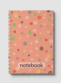 Lowha Spiral Notebook With 60 Sheets And Hard Paper Covers With Circular Design, For Jotting Notes And Reminders, For Work, University, School
