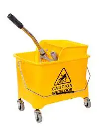 Generic Mop Bucket With Wheel And Wringer, Yellow, 20L