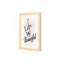 Lowha Life Is Beautiful Wall Art Wooden Frame Wood Color 23X33cm