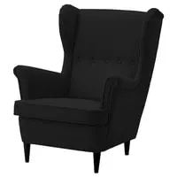 In House Chair King Linen With Two Wings - Black - E3