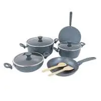 RoyalFord Granite Cookware Set 10 Pieces Gray Color
