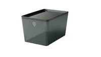 Box with lid, transparent black18x26x15 cm
