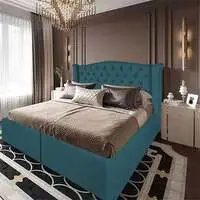 In House Al Dimashqi Linen Bed Frame - Single - 200x100cm - Turquoise