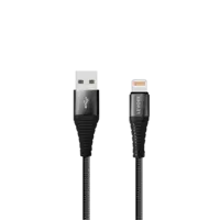 LEVORE كابل أيفون USB نايلون مجدول 1.8 متر - أسود