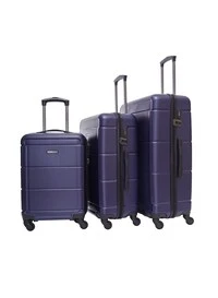 Parajohn 3-Piece Hard Side ABS Luggage Trolley Set 20/24/28 Inch, Navy