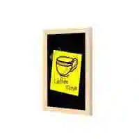 Lowha Coffee Time Black Yellow Wall Art Wooden Frame Wood Color 23X33cm
