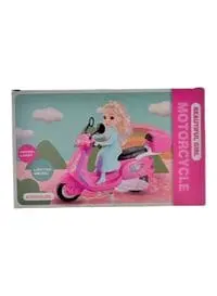 Rally Battery-Operated Fashion Girl Doll Toy With Motorcycle And With Lights And Music For Kids