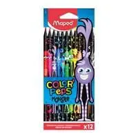 Maped Color Black Pencils, Color Peps Monster, 12 Colors