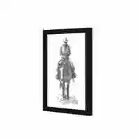 Lowha Old West Rider Wall Art Wooden Frame Black Color 23X33cm