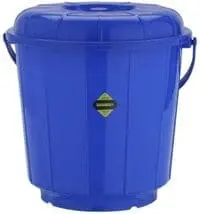 Royalford Plastic Bucket With Lid, 17 Liter, Blue