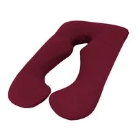 Sleep Night U Shape Full Body Support Pregnancy & Maternity Pillow With Washable Cover, Garnet Red