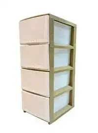 Cady One 4-Tier Beige Storage Drawers And Clothes Organizer