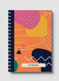 Lowha Spiral Notebook With 60 Sheets And Hard Paper Covers With Abstract Geometric Design, For Jotting Notes And Reminders, For Work, University, School