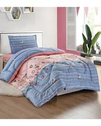 Sleep Night 3 Pieces Kids Medium Filling Printed Comforter Set, Single Size 160 X 210cm Bedding Set For Girls And Boys, MultiColor