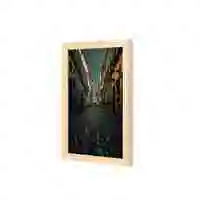 Lowha People On Road Wall Art Wooden Frame Wood Color 23X33cm