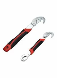 Generic 2-Piece Snap'N Grip Wrench Spanner Set Red/Black/Silver