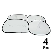 Generic High Quality Size Medium Car Sunshade Oval Shape For Front Left And Right / Round Shape For Back Left And Right Window Material Silver Foil 4 Pcs Set