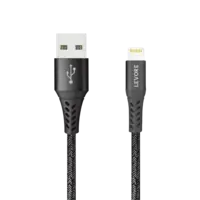 كابل Levore USB إلى Lightning نايلون معتمد من MFI بطول 1 متر - أسود