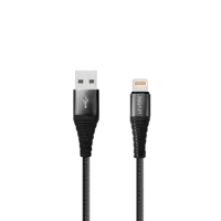 ليفور - كيبل أيفون USB نايلون مجدول 1 متر - أسود