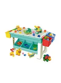 Little Story 3In1 Activity And Block Table, Toys Table, 69 Blocks Lego Compatible, Study Table, Water Play Table, Sand Table, Multipurpose Table, Boys, Sensory Play, Homeschooling, 69 Blocks