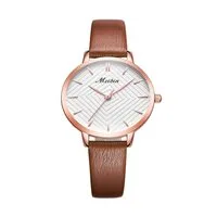 Meibin Analog Wrist Watch Leather Water Resistant For Women, M1063-Bs