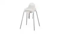 Highchair with safety belt, white/silver-colour