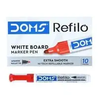 DOMS White Board Marker Pen Chisel Tip, Red Colour, Pack Of 12 Pieces