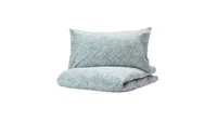 Duvet cover and pillowcase, white/blue150x200/50x80 cm
