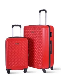 Parajohn 2-Pieces Hardside Travel Trolley Luggage Set, Red 20/28