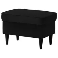 In House Chair Footstool Velvet With Elegant Design - Black - E3