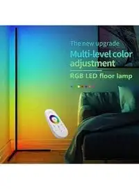 Generic مصباح أرضي LED قابل للخفت مع جهاز تحكم عن بعد أسود 130 × 8 × 8 سم