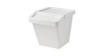 Waste sorting bin with lid, white, 60 l