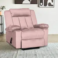 In House Velvet Classic Recliner Chair - Light Pink - AB05