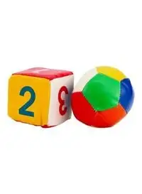 Generic 2 قطعة كرة لينة مع مكعب لعبة تعليمية وتعليمية للأطفال خفيفة الوزن ومتينة