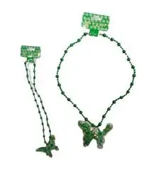 Generic 2 Pieces Saudi National Day Butterfly Necklace Set For Girls