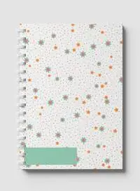 Lowha Spiral Notebook With 60 Sheets And Hard Paper Covers With Dots & Stars Design, For Jotting Notes And Reminders, For Work, University, School