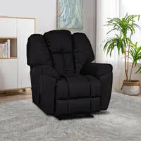 Penhaligon's Linen Rocking & Rotating Recliner Chair - Black