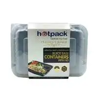 Hotpack black plastic cans with lid 5 pieces